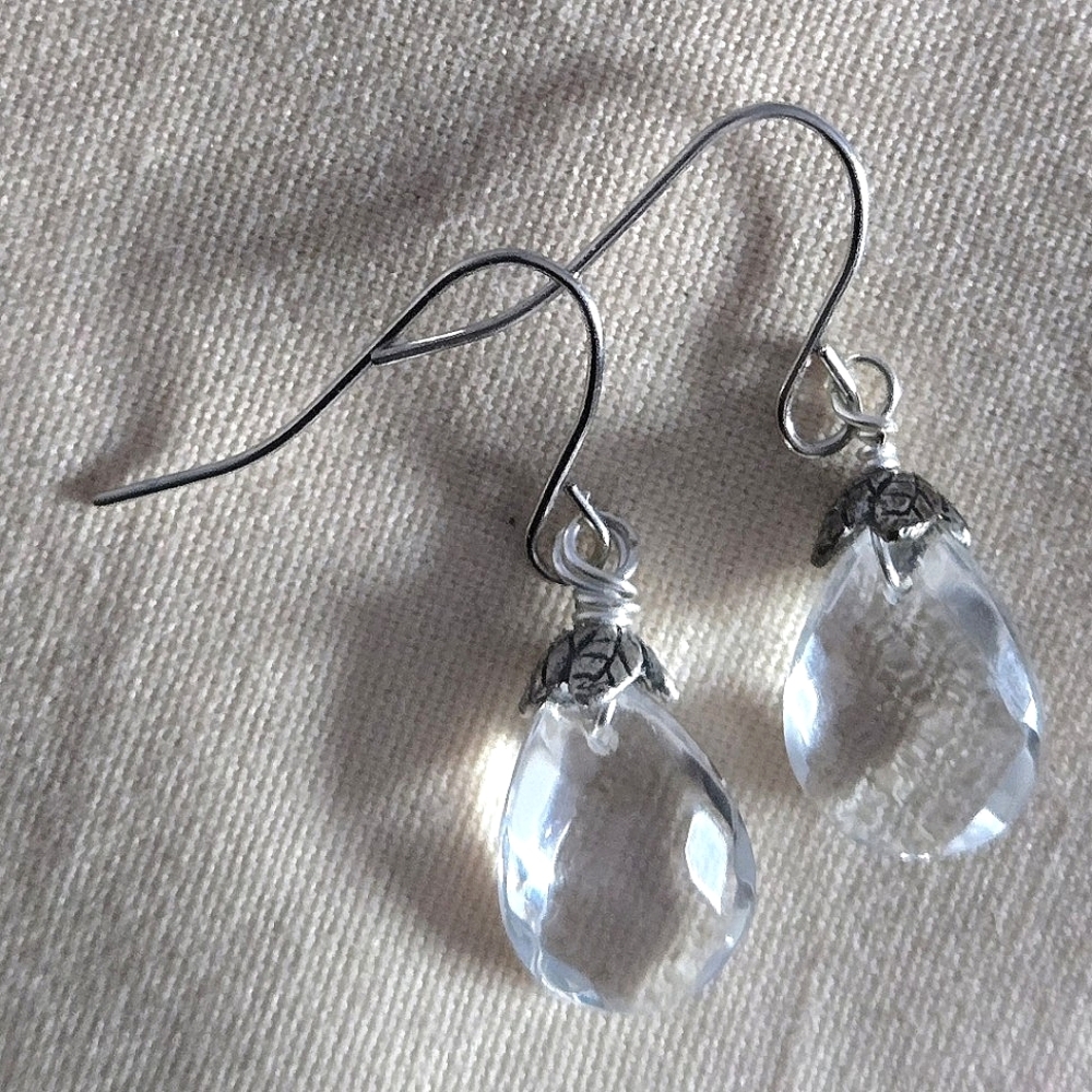 Handmade Faceted Acrylic Drop Earrings